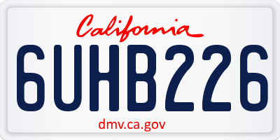 CA license plate 6UHB226