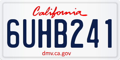 CA license plate 6UHB241