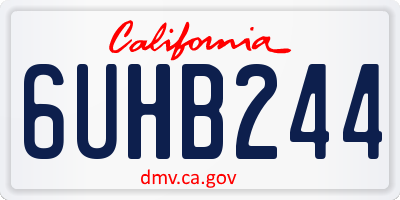 CA license plate 6UHB244