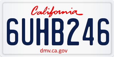 CA license plate 6UHB246