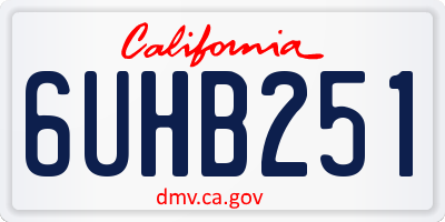 CA license plate 6UHB251