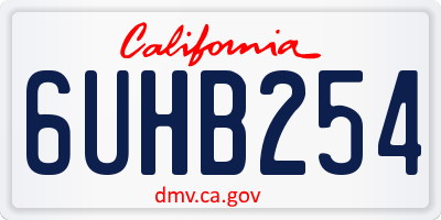 CA license plate 6UHB254