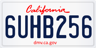 CA license plate 6UHB256