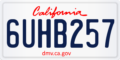 CA license plate 6UHB257