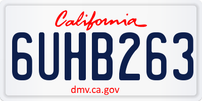 CA license plate 6UHB263