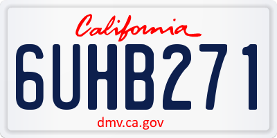 CA license plate 6UHB271