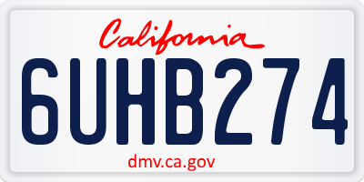 CA license plate 6UHB274