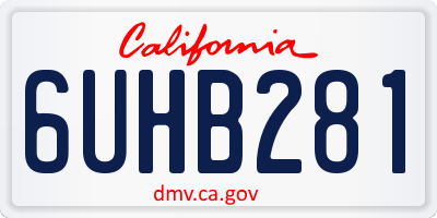 CA license plate 6UHB281