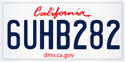 CA license plate 6UHB282