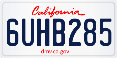 CA license plate 6UHB285
