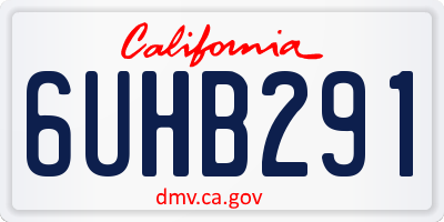 CA license plate 6UHB291