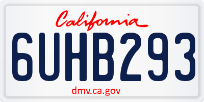 CA license plate 6UHB293