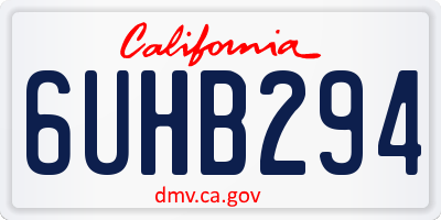CA license plate 6UHB294