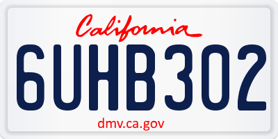 CA license plate 6UHB302