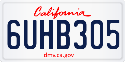 CA license plate 6UHB305
