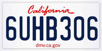CA license plate 6UHB306