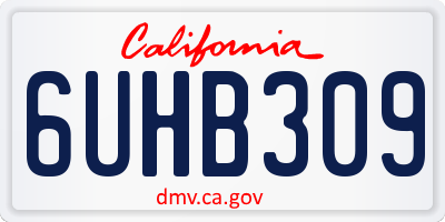 CA license plate 6UHB309