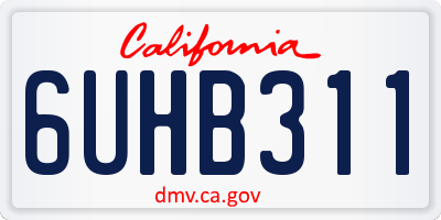 CA license plate 6UHB311