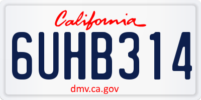 CA license plate 6UHB314