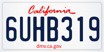 CA license plate 6UHB319