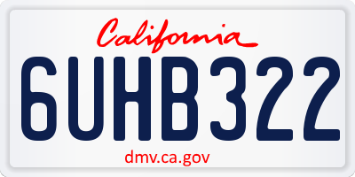 CA license plate 6UHB322
