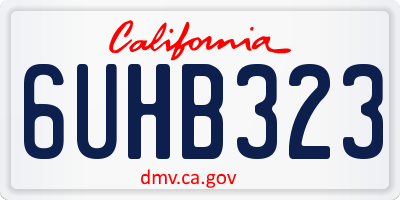 CA license plate 6UHB323