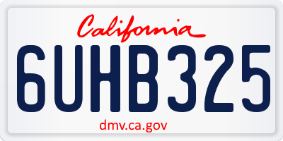 CA license plate 6UHB325
