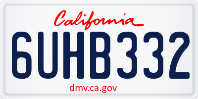 CA license plate 6UHB332