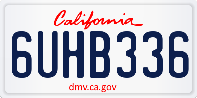 CA license plate 6UHB336