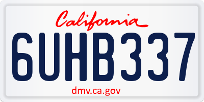 CA license plate 6UHB337