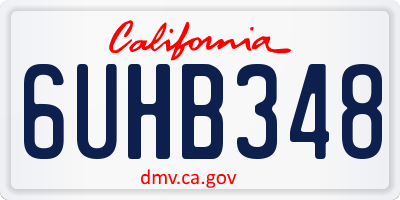 CA license plate 6UHB348