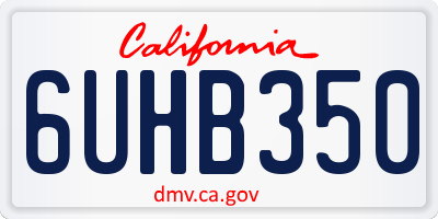 CA license plate 6UHB350
