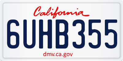 CA license plate 6UHB355