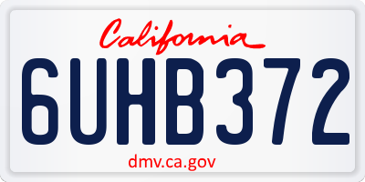 CA license plate 6UHB372