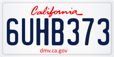 CA license plate 6UHB373