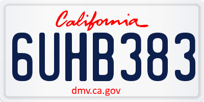 CA license plate 6UHB383