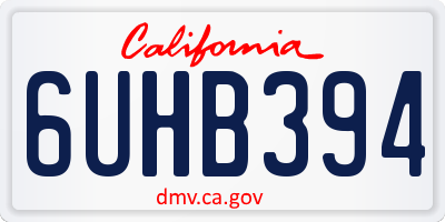 CA license plate 6UHB394