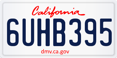 CA license plate 6UHB395