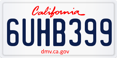 CA license plate 6UHB399