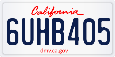 CA license plate 6UHB405