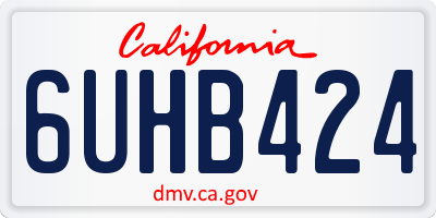 CA license plate 6UHB424