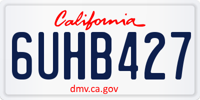 CA license plate 6UHB427
