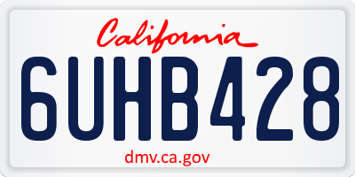 CA license plate 6UHB428