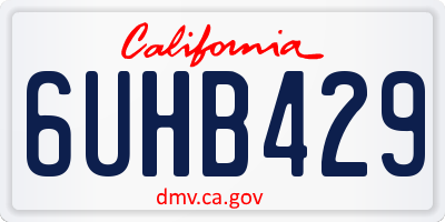 CA license plate 6UHB429