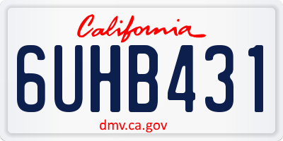CA license plate 6UHB431