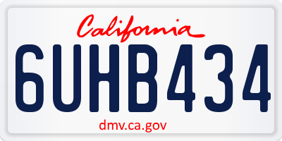 CA license plate 6UHB434