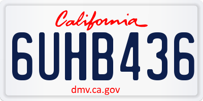 CA license plate 6UHB436