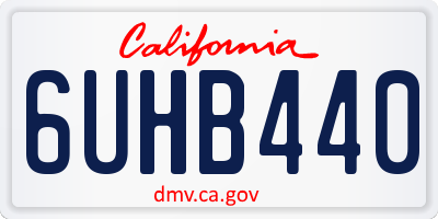 CA license plate 6UHB440