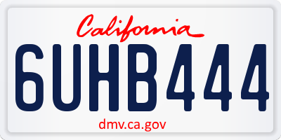 CA license plate 6UHB444