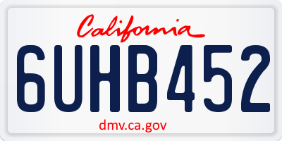 CA license plate 6UHB452
